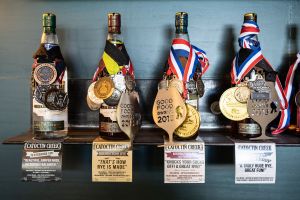 The many awards for Catoctin Creek products.