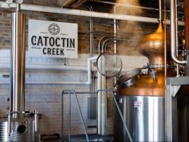 A steaming Dee-Ron, the 600 gallon whisky still at Catoctin Creek.